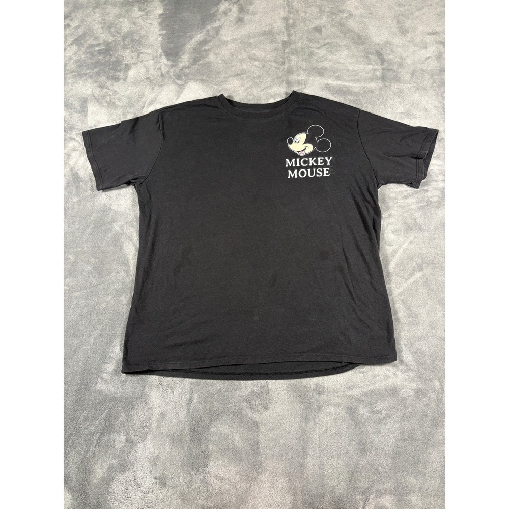 Disney Kids Mickey Mouse Graphic T Shirt XL Black Short Sleeve Back Print